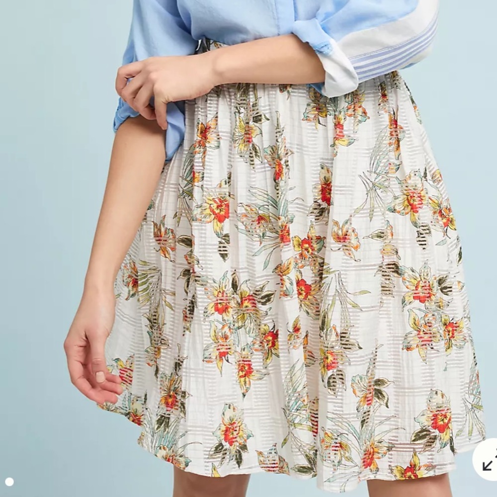 EUC Anthropologie dRA Los Angeles Beachy Floral Skirt